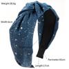 Harmony Wide Knot Denim Polka Dot Headband for Women