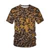 Summer Short Sleeved T-shirt with Bee Pattern 3D Digital Printing Round Neck Loose Men's T-shirt