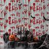 Bloody Handprint Halloween Tinsel Curtain 2M Scary Background Wall Tassel  Ghost Festival Decor