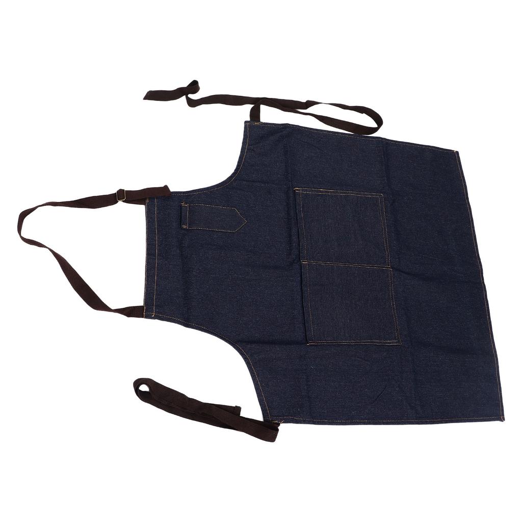 Denim Apron Abrasion Resistant Washable Chef Apron Adjustable Stylish Kitchen Apron for Cooking