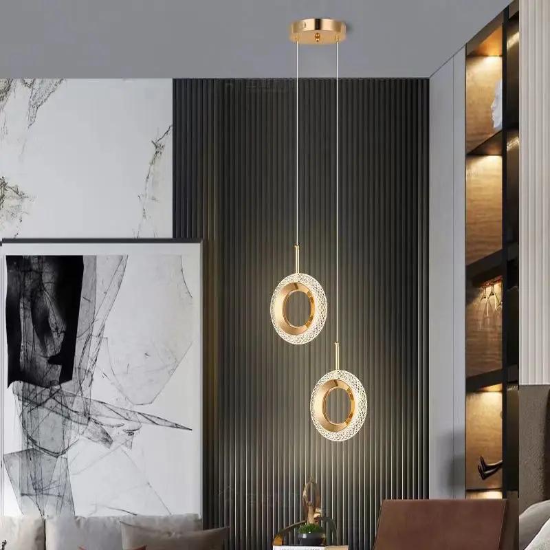 Lampă pandantiv LED cu cristal, rotundă/ovală, design creativ, iluminat modern pentru dormitor, sufragerie, hol, bar, balcon