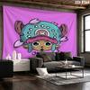 One Piece Tony Tony Chopper Wall Tapestry Aesthetic Wall Hanging Printed Fabric Blanket Decorative Tapestries for Bedroom Living Room Home Decor