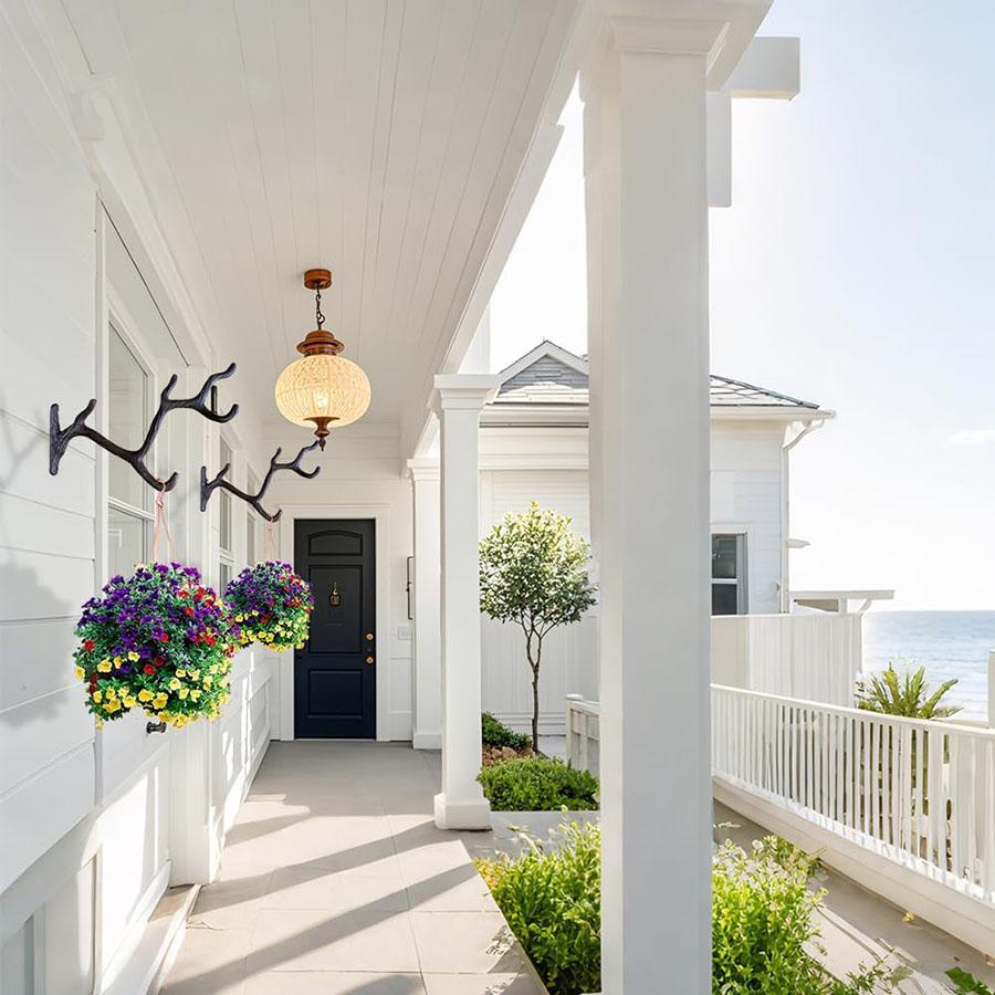 Wall Heavy Duty Home Storage Rack for Hanging Plants Pots Baskets Lanterns Wind Chimes Outdoor Indoor