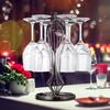 Rhombus Iron 6 Bottles Wine Cup Rack Glass Holder Display Shelf Organizer Dark Nickel