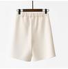 Shorts de costume pour femme à taille haute et jambes larges Bouton Pliés Décontractés d'été pour le travail