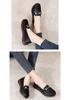 2023 Spring Women's Soft Loafers - Korean Style Metal Slip-ons, White Commuter Shoes for Mom