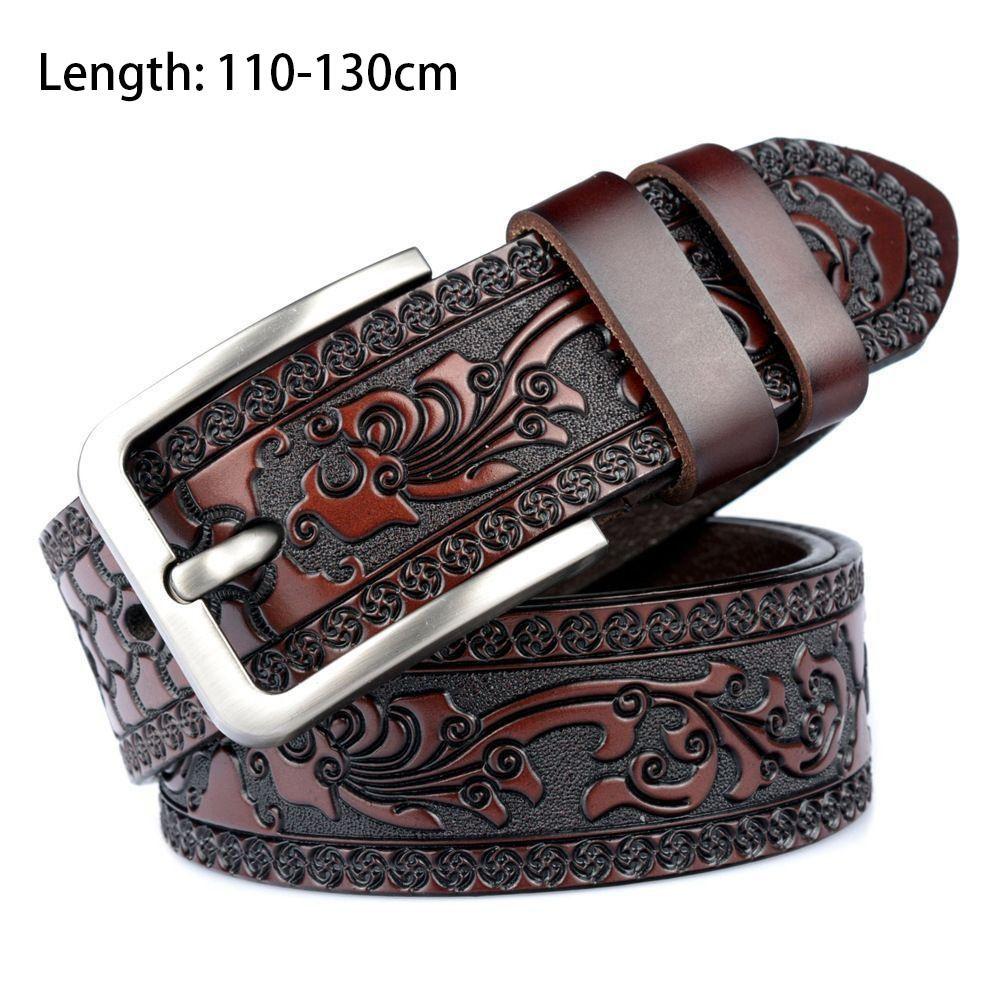 PU Embossed Leather Belt Embossed Waistband Retro Women's Faux Leather Belt