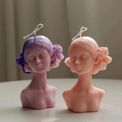 Moda Creativo Decorazione Casa Stampo Ragazza Occhi Chiusi Stampo Candela Aromaterapica Dibattito Benda Bellezza Gesso Resina Stampo in Silicone