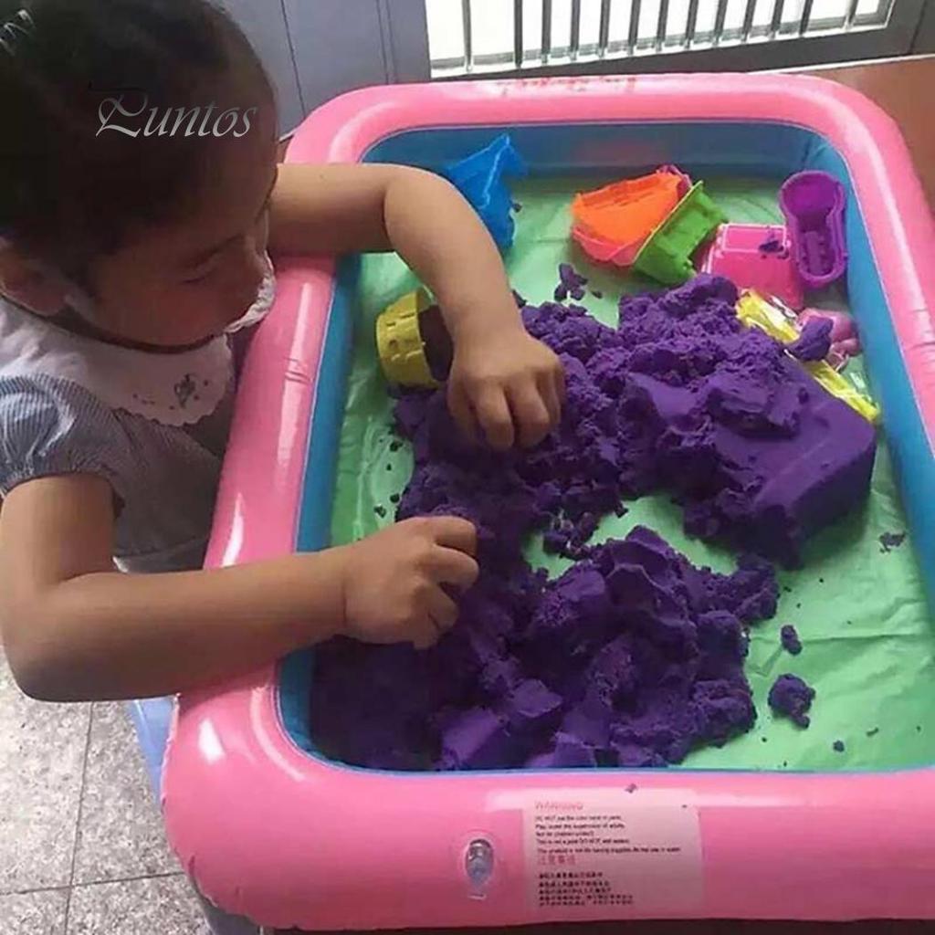 Funny Kid Square Elevated Large Sandbox Tray Castle Stacking Toy
