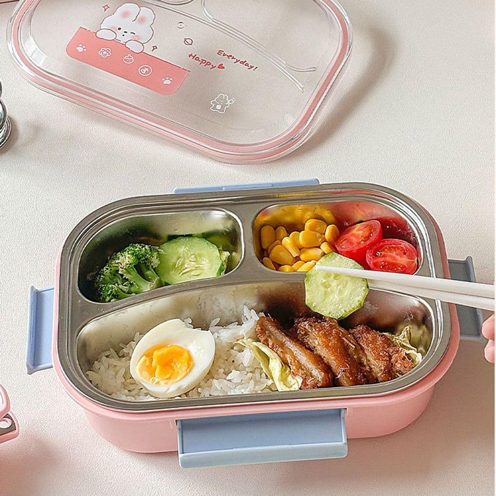 Microwave Safe Insulated Lunch Box Partitioned  Lunch Plate  Primary School Student