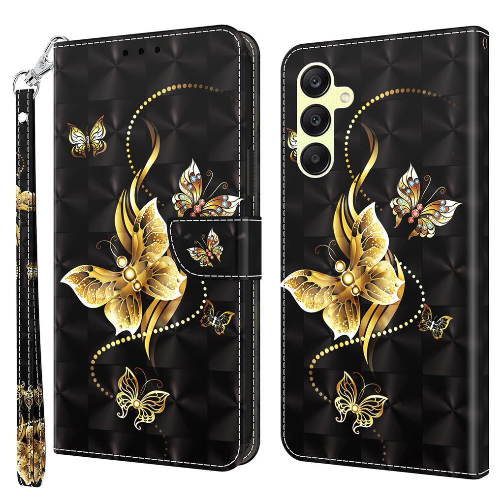 For Samsung Galaxy A25 5G (Global) (161.0 x 76.5 x 8.3mm) Pattern Printing Phone Case with Wrist Strap