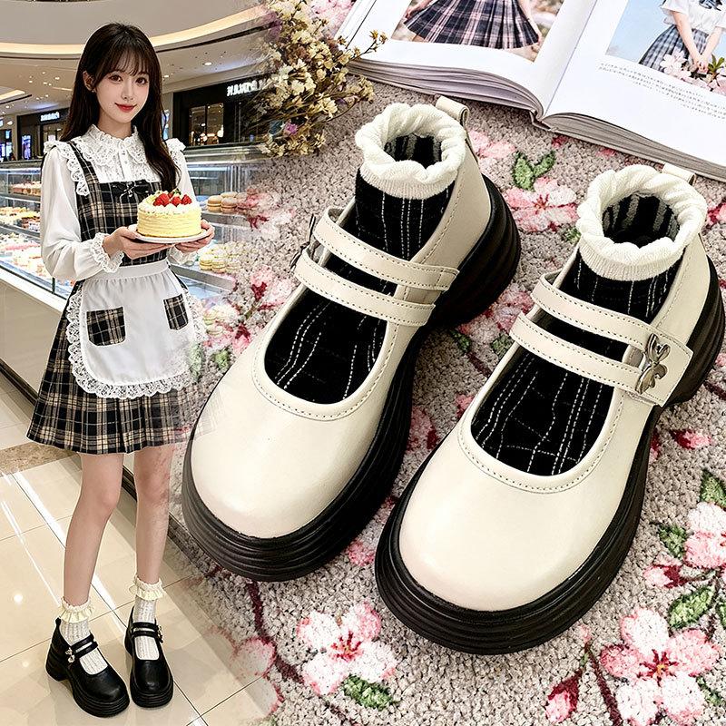 French Mary Jane Small Leather Shoes Women's Autumn New Platform Versatile Skirt British Style Round Head Single Shoes