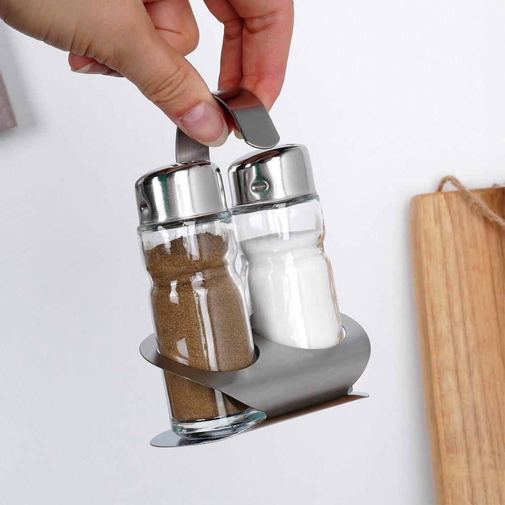 Salt and Pepper Set Salt Shaker Glass Pepper Shaker Spice Rack