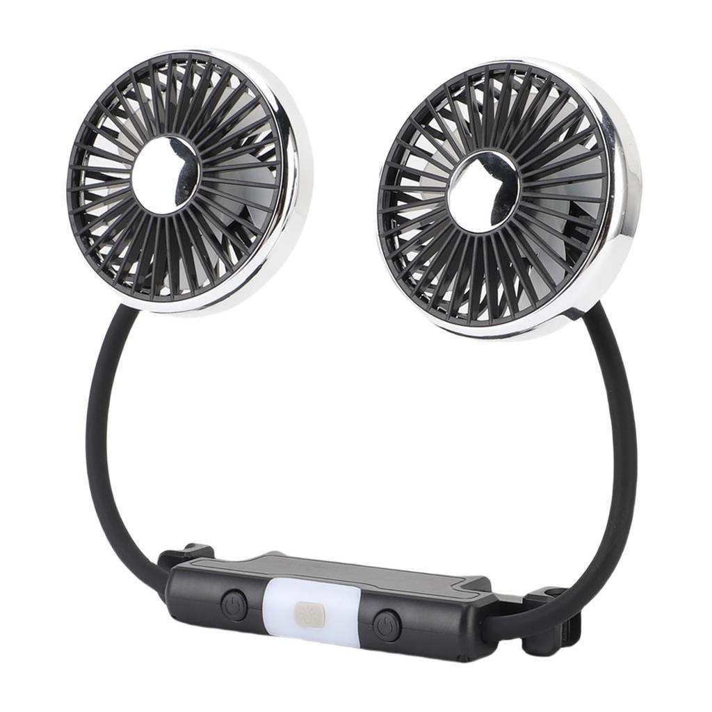 USB Ventilátor do auta Výkonný 3 rychlostní Dvouhlavý Husí krk Chladicí ventilátor do auta Otočný o 360 stupňů DC 5V Auto