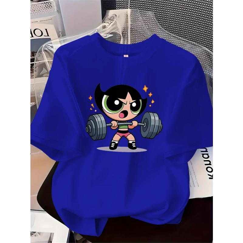 Simple prints, letters, cartoons, women's tops, casual and fashionable round-neck T-shirts, commuting style, comfortable and versatile