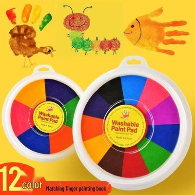 Kids' DIY Fingerprint Painting Book: Washable, Colorful Ink Pad for Kindergarten Doodle & Handprint Art