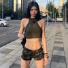 2025 Summer Women’s Low Waist Camouflage Denim Shorts – Versatile, Comfortable, Bodycon Hot Pants