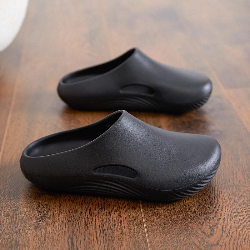 

Men s 2025 Thick Sole Non-Slip Outdoor Slippers - Comfort Feel, Breathable Design. 45 чёрный
