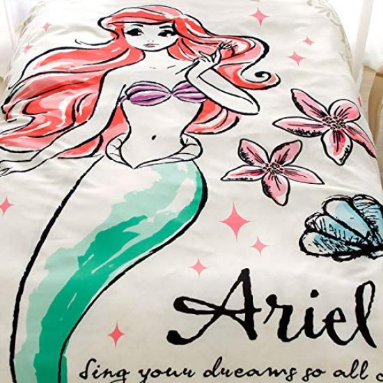 Disney Set husă pilotă Ariel Pilotă pentru mărime single 3 piese (Față de pernă, Cearșaf, Husă) Paturi/Futon - SB-61