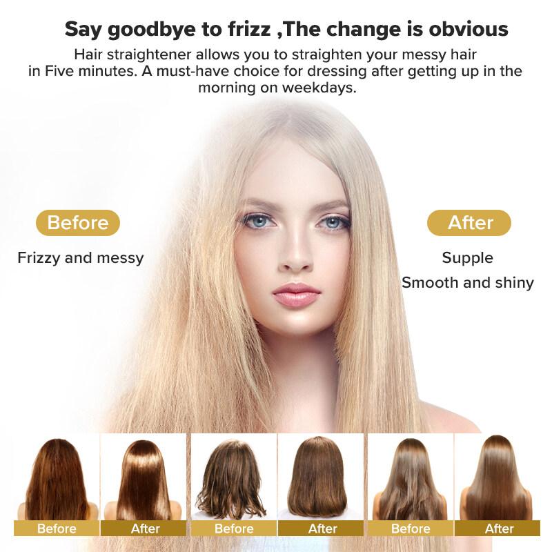 Buy New LCD Screen Temperature Hair Straighterner Hair Brush Comb Flat Irons Curling Iron Wands Women Anti-scalding 2 in 1 Short Hair at affordable prices — free shipping, real reviews with photos — Joom