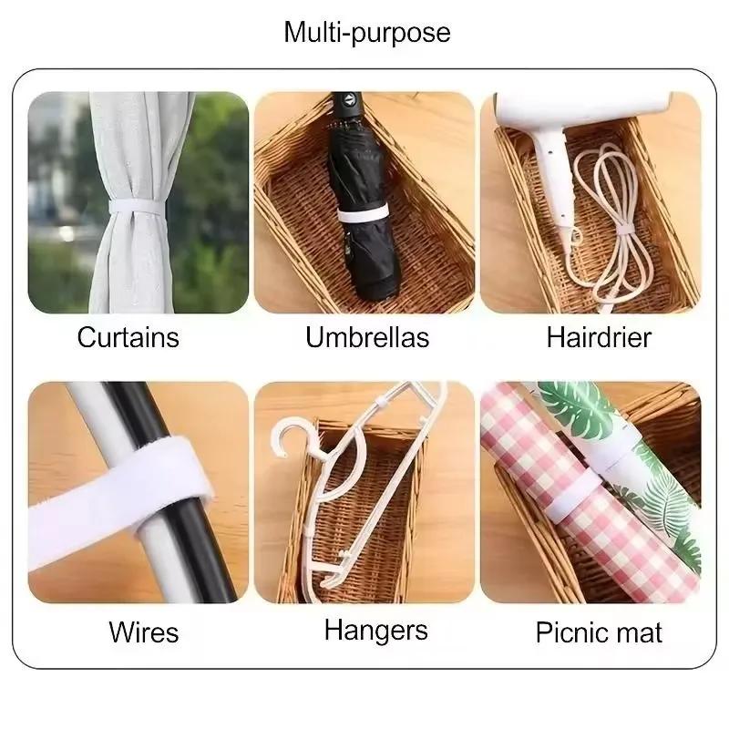 1/5M Cable Ties Reusable Adhesive Hook Loop Bundle Fastener Nylon Strap Organizer Self Clip Holder Management Straps Wire Tie