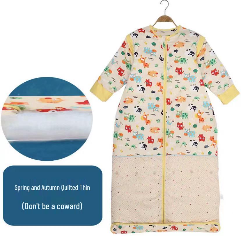 Clearance: Pure Cotton Baby Sleeping Bag – All-Season, Thick, Anti-Kick Quilt for Mid-Large Children with Free Shipping!