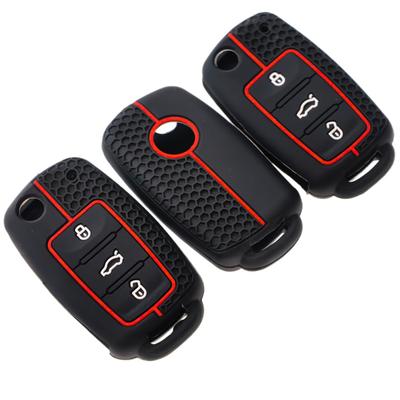 Silicone Car Flip Key Case Cover Shell Fob For Vw Volkswagen Polo Golf Passat Beetle Tiguan Seat Leon Altea Skoda Octavia Kodiaq