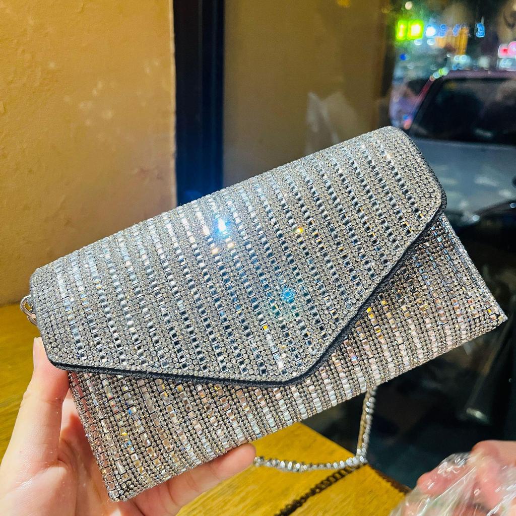 2024 Rhinestone Chain Mini Shoulder Crossbody Bag - Trendy Handheld Party Bag for Women