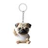 Middle Finger Posture Puppy Keychain 3D Dog Design Key Chain Backpack Cool Puppy Decoration Bag Accessories