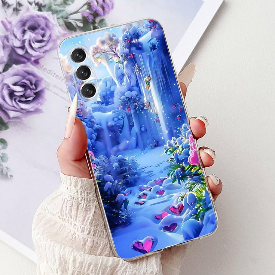 For Samsung Galaxy A24 4G Case SM-A245F Cover Fashion Flower Marble Soft Silicone Phone Covers For Samsung A14 A34 A54 5G Fundas