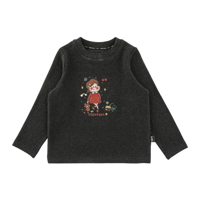 Youyou Girls  Plush Lined T-shirt 90cm