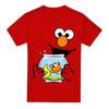 Sesame Street Unisex Adult Elmo & Dorothy Face Heather T-Shirt