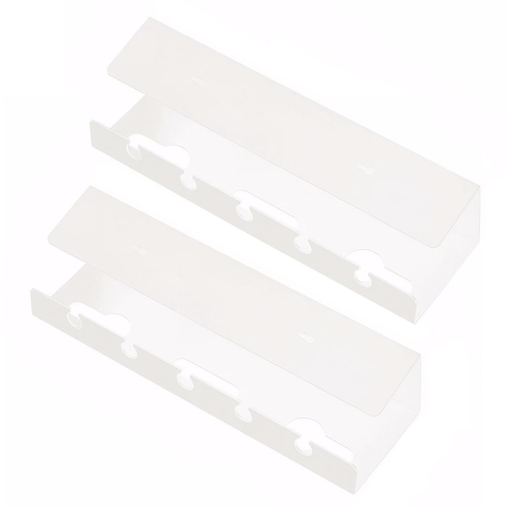 2Pcs Under Desk Cable Management Tray Self Adhesive Cable Storage Rack No Punching Wire Management Rack for Home Office