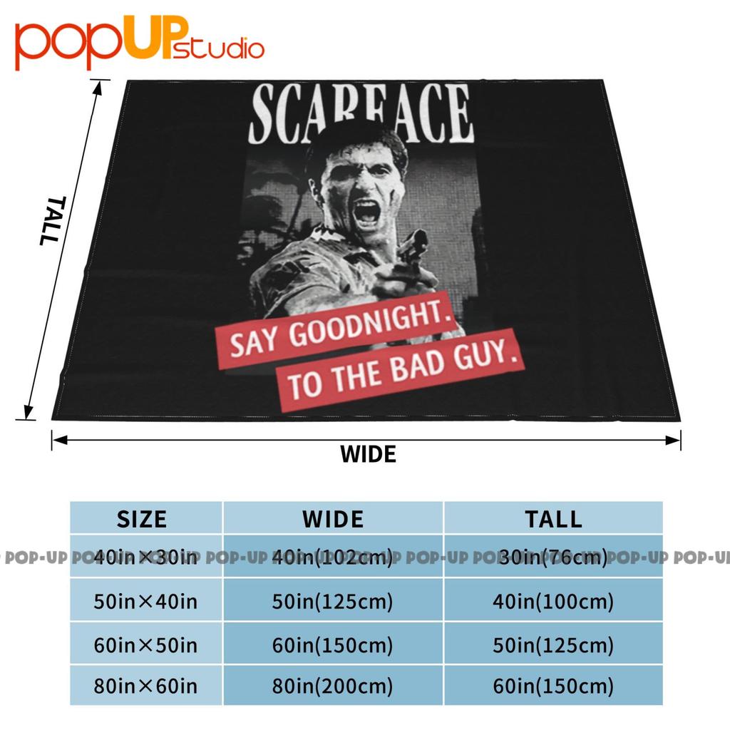 Scarface Tony Montana Say Goodnight To The Bad Guy Pacino Gangster Ultra-Soft Blanket Quilt Winter Sofa Cover Bed Covers