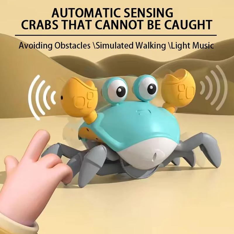 Crawling Crab Toys Light Music Crawling Fun Toys Electric Induction Escape Toy Pets Electronic Interactive Toy for Dogs and Cats