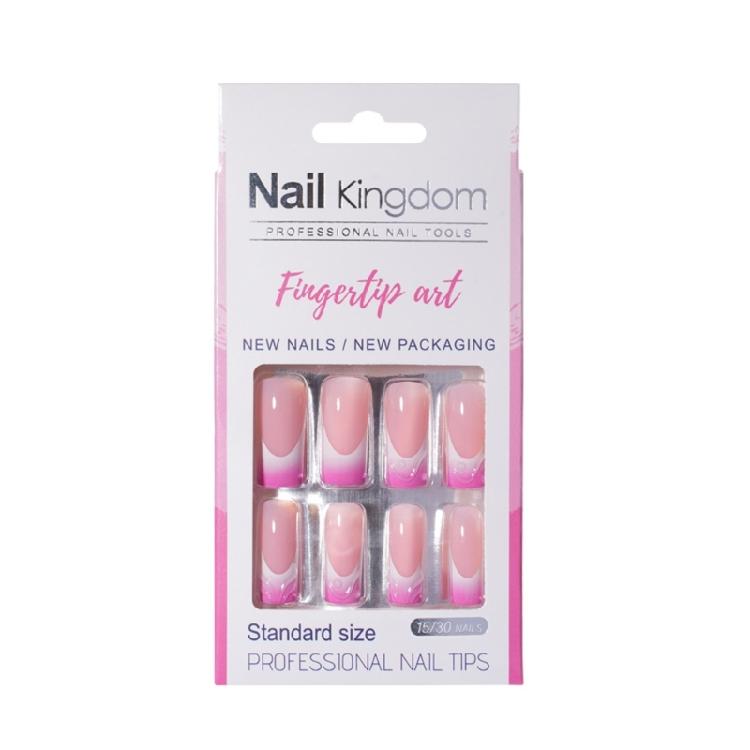 Lange Quadratische French Tip Press-On Nägel Glänzende Acryl-Fingernägel Künstliche Nägel 30 Stück Professionelle Nagelkunst Für Frauen