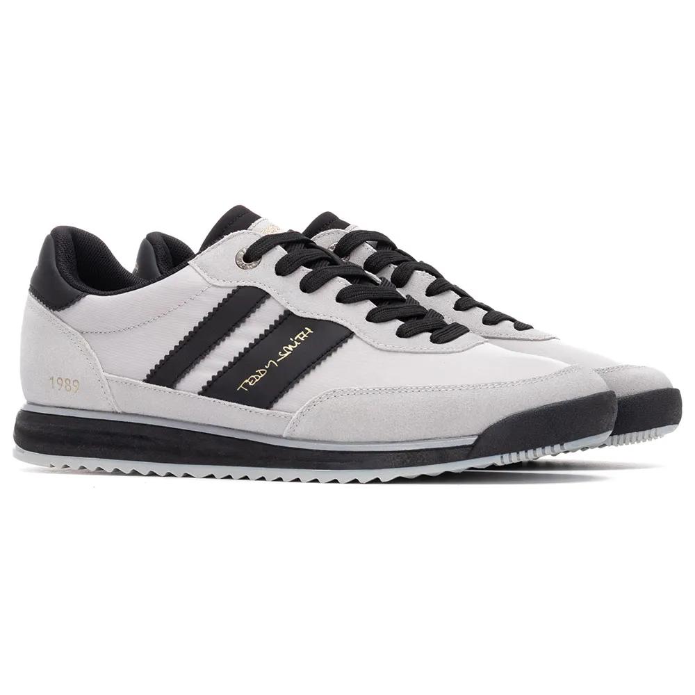 Teddy Smith Sneakers Leather Synthetic Flat Heel Gray