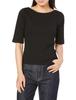 Washable Telecore Symmetrical Neck Sleeve Black Main Size F [BIS] Women's 5/4 Pullover, BVM63090, (01),