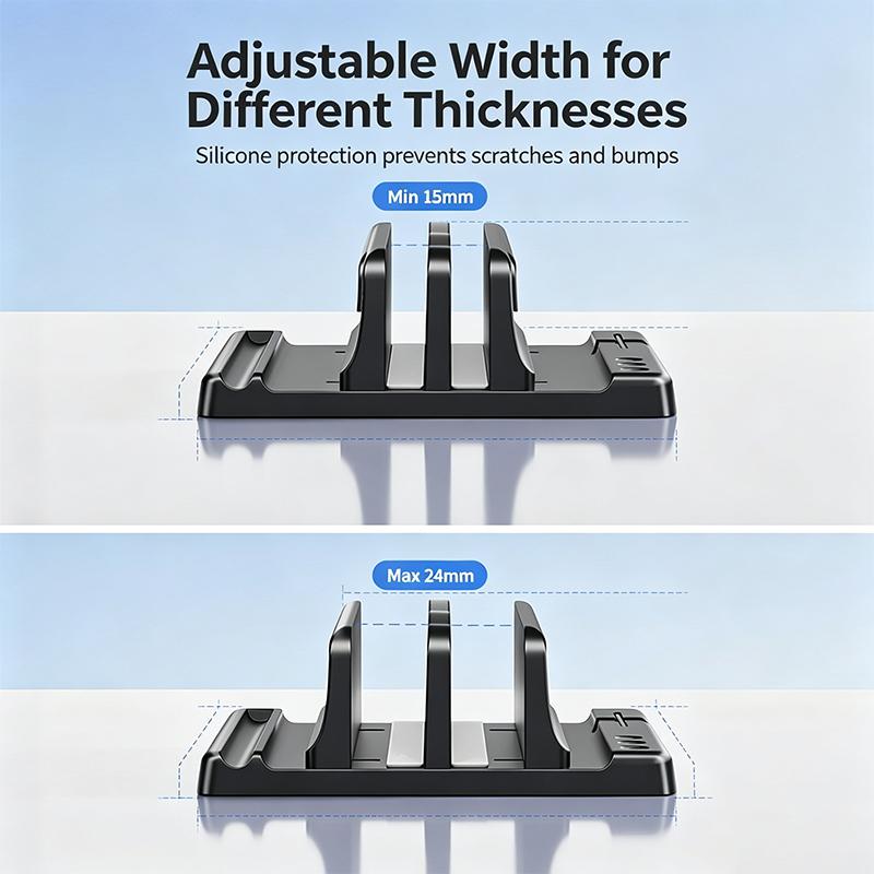 Vertical Adjustable Laptop Stand Desktop Holder Non-Slip Stable for Tablet Phone 10-17 Inch Laptops Home Office