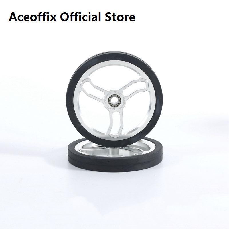Aceoffix 80mm Easy Wheel EZ-802 for Brompton Bike Accessories Aluminum Alloy серебряный