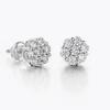 Blumen Iced Out CZ Ohrringe Goldfarbe Hip Hop Schraubohrstecker Für Damen Herren Cool Punk Hip Hop Schmuck Geschenke Großhandel OHE175