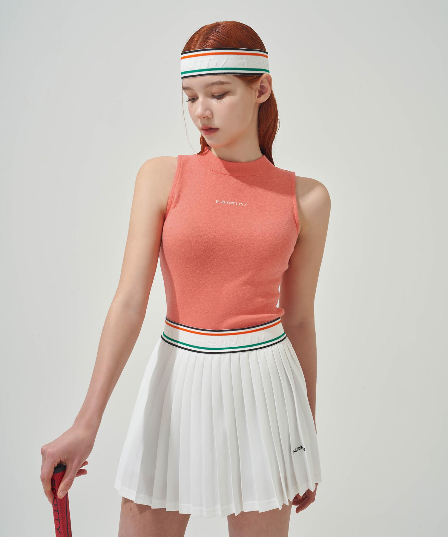 Candini Coral Half-Neck Sleeveless T-Shirt