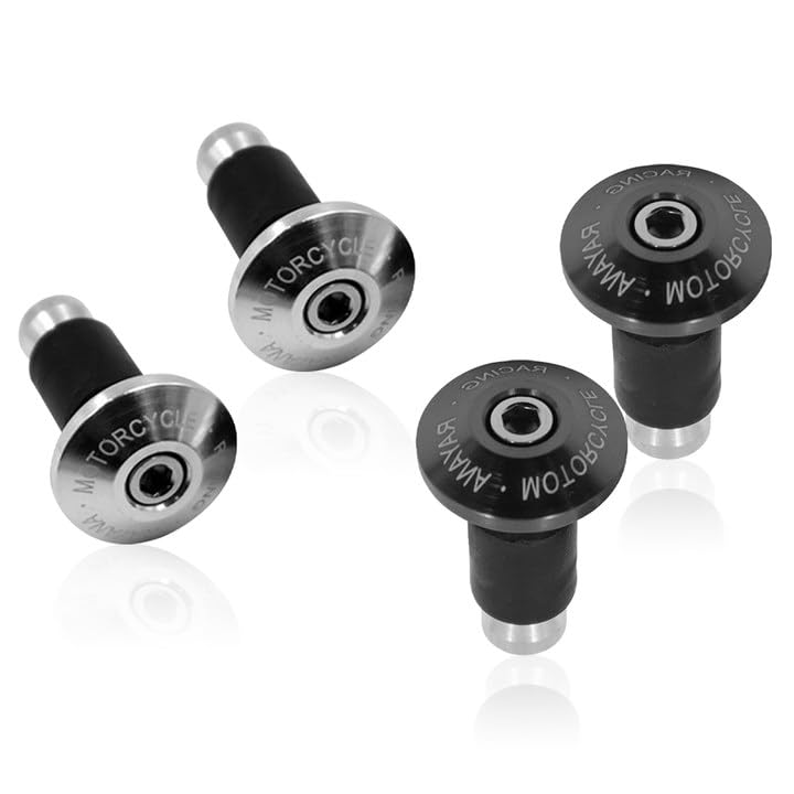 

TVETE Handlebar End Handlebar Grip Handlebar Grip Plugs of Aluminum Handlebar End Motorcycle Grip Aluminum Grip Bar Grip Easy 2 Pairs Caps, Caps, (Set