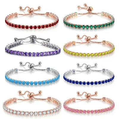 Wedding Cubic Iced Out Chain For Women Tennis Zirconia Men 4mm Bracelets Crystal  Handmade