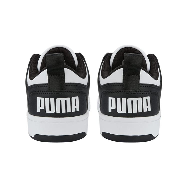 Puma Rebound Layup Low Top Skateboard Shoes Black White Teenagers 370490-16
