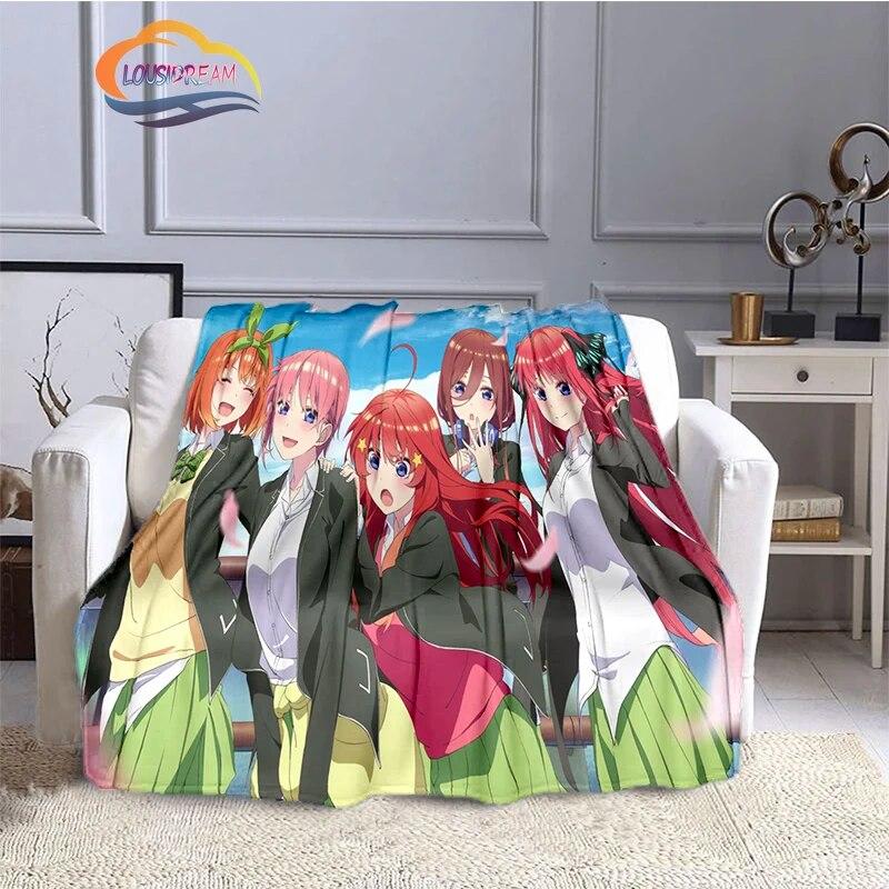 Comic The Quintessential Quintuplets Cashmere Blanket Sexy Anime Girl Flannel Blanke Portable Warm Camping  Soft skin