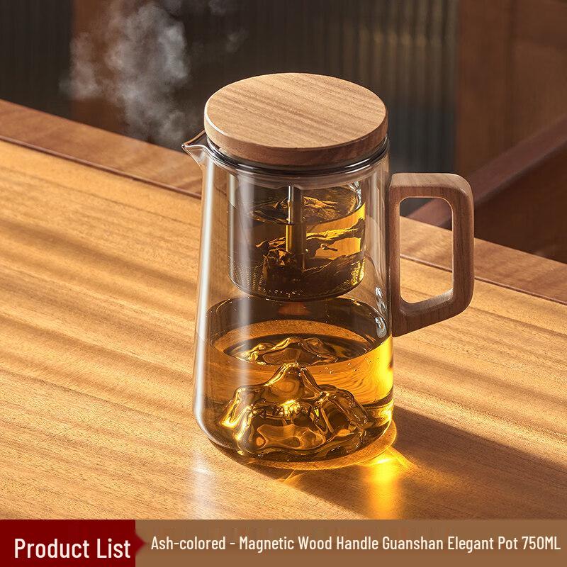 Walnut & Glass Magnetic Tea Maker Set