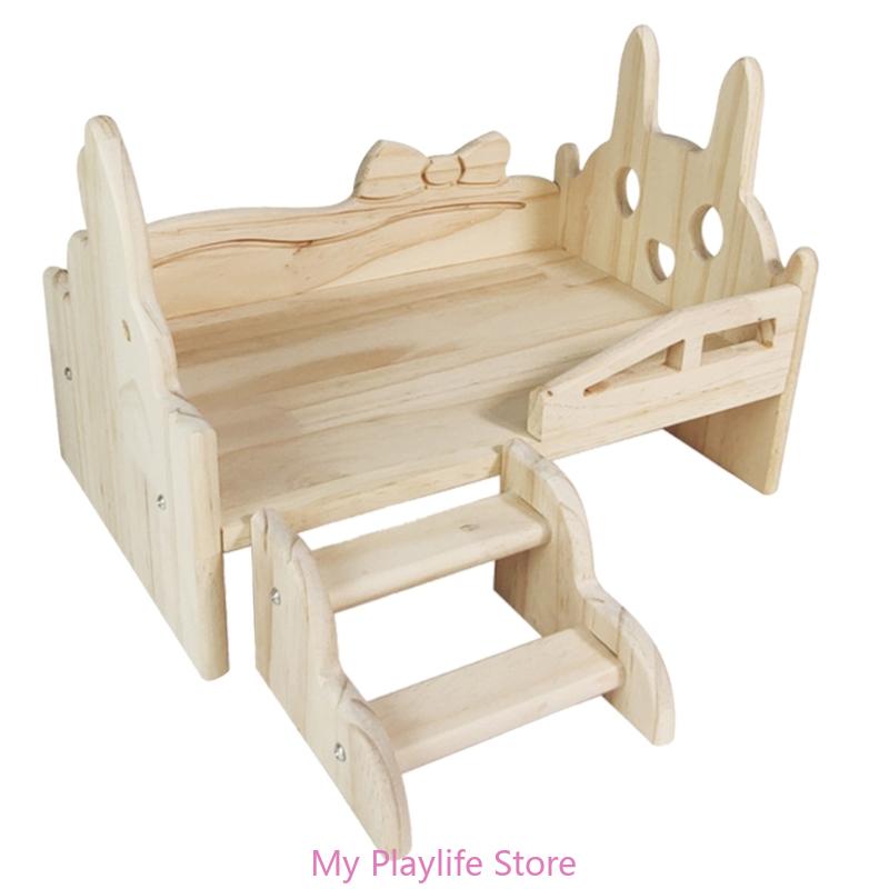 

Кровать для хомяка в клетке для мелких домашних животных с лестничной платформой, угловая клетка с платформой для игрушек, декор для домика для мелких животных