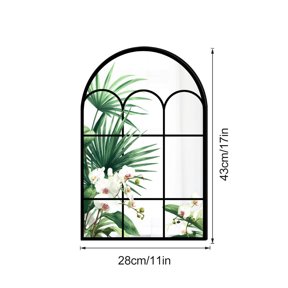 28x43cm Acrylic Arched Window Wall Mirror Wall Decorative Mirror Windowpane Arch Mirror for Bathroom Farmhouse Vanity Room Decor