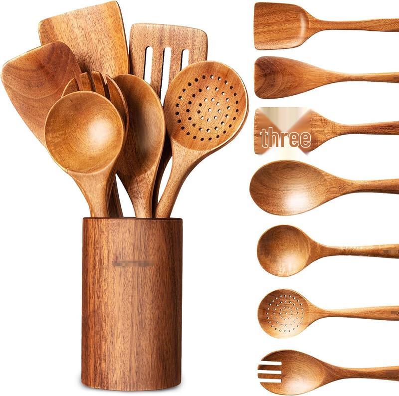 

ZISIZ 8-Piece Teak Kitchen Utensil Set